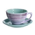 Чайная пара Борисовская керамика «Лаванда», 250 мл, чашка 11×6.5 см, блюдце d=15 см, сиреневая - Фото 4