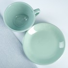 Чайная пара Борисовская керамика «Элегант», 2 предмета: чашка 250 мл, блюдце d=15 см, бирюзовая - Фото 3