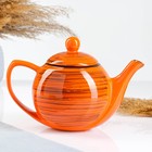 Чайник "Элегант" 1,2л / 14х16,5см, оранжевая полоска - фото 319877439