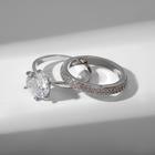 Кольцо «Сокровище» яркий кристалл, цвет белый в серебре, размер 19 - фото 25617552