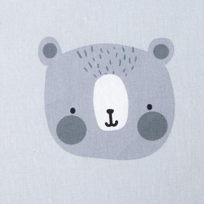 Простыня "Этель" Gray bear 150х214 см, 100% хлопок, бязь - фото 1891090150