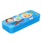 Пенал школьный металл «Игрушки» секционный, с подставкой для книг, голубой - фото 119088002