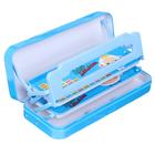 Пенал школьный металл «Игрушки» секционный, с подставкой для книг, голубой - Фото 2