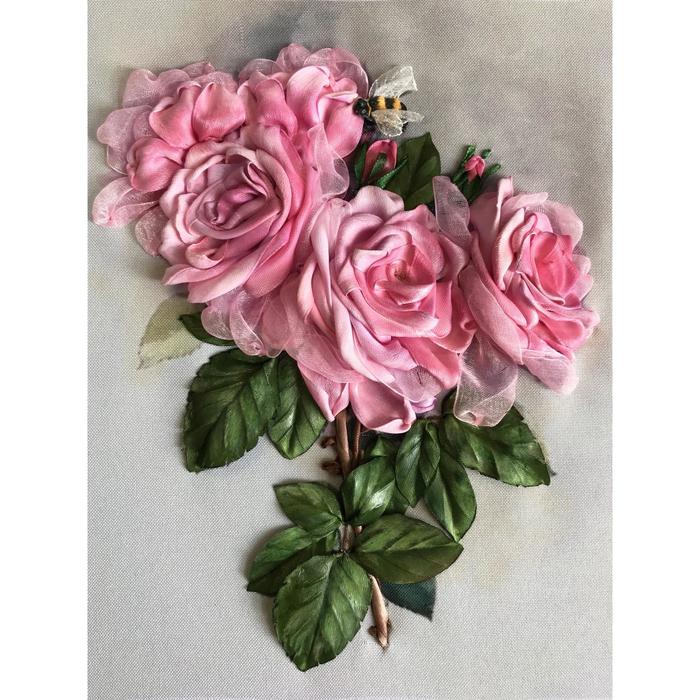Набор для вышивки лентами «Ветка с розами» - Фото 1