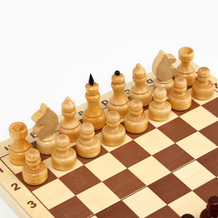 Шахматы обиходные 29 х 29 см, король 6.7 см, пешка 3.5 см - фото 1885184923