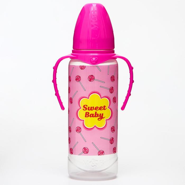 Бутылочка для кормления Sweet baby, классическое горло, от 0 мес, 250 мл., цилиндр, с ручками - фото 1898462346
