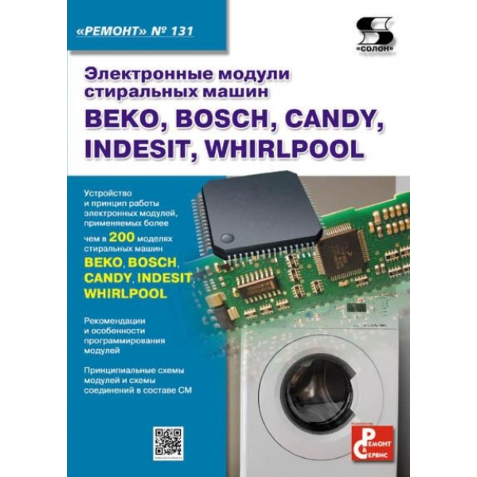 Вып.131. Электронные модули стиральных машин BEKO, BOSCH, CANDY, INDESIT,  WHIRLPOOL. Родин А., Тюнин