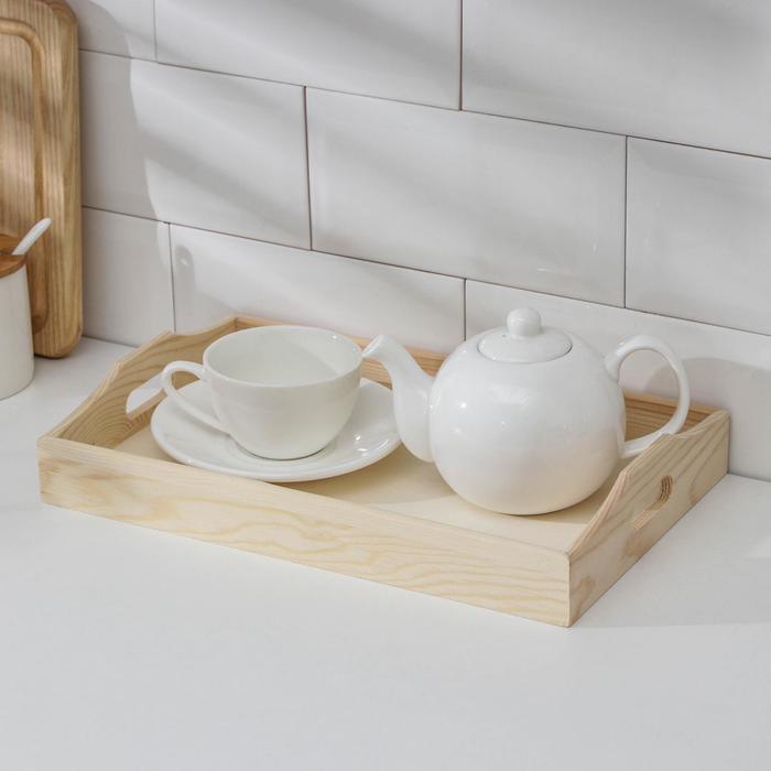 Поднос для завтрака Доляна Woodie, 32×20 см, сосна - Фото 1