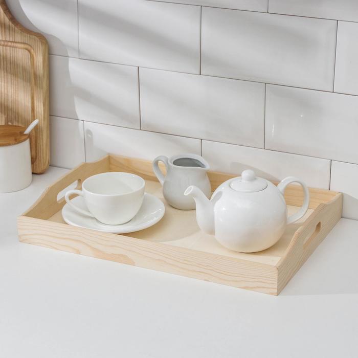 Поднос для завтрака Доляна Woodie, 38×25.5 см, сосна - Фото 1