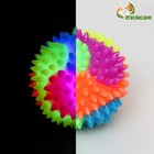 Мяч для собак светящийся, TPR, 7,5 см, микс цветов - фото 318551839
