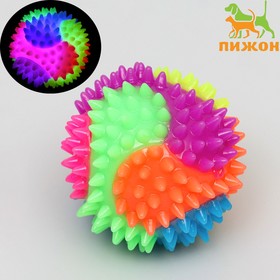Мяч для собак светящийся, TPR, 7,5 см, микс цветов