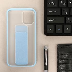Чехол LuazON для iPhone 12 mini, с ремешком-подставкой, пластиковый, голубой