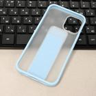 Чехол LuazON для iPhone 12 mini, с ремешком-подставкой, пластиковый, голубой - фото 804528731