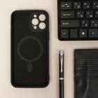 Чехол LuazON для iPhone 12 Pro Max, поддержка MagSafe, силиконовый, черный - Фото 1