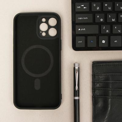 Чехол LuazON для iPhone 12 Pro Max, поддержка MagSafe, силиконовый, черный