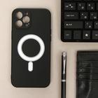 Чехол LuazON для iPhone 12 Pro Max, поддержка MagSafe, силиконовый, черный - Фото 2