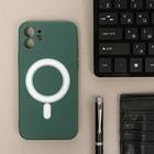 Чехол LuazON для iPhone 12, поддержка MagSafe, силиконовый, темно-зеленый - Фото 2
