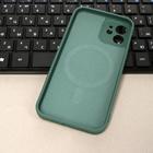 Чехол LuazON для iPhone 12, поддержка MagSafe, силиконовый, темно-зеленый - Фото 3