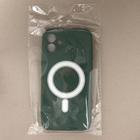 Чехол LuazON для iPhone 12, поддержка MagSafe, силиконовый, темно-зеленый - Фото 5
