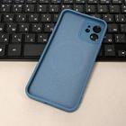 Чехол LuazON для iPhone 12, поддержка MagSafe, силиконовый, темно-синий - Фото 3