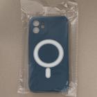 Чехол LuazON для iPhone 12, поддержка MagSafe, силиконовый, темно-синий - Фото 5