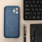 Чехол LuazON для iPhone 12 Pro Max, поддержка MagSafe, силиконовый, темно-синий - Фото 1