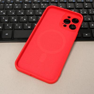 Чехол Luazon для iPhone 12 Pro Max, поддержка MagSafe, силиконовый, красный