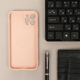 Чехол LuazON для iPhone 12 Pro, поддержка MagSafe, силиконовый, розовый