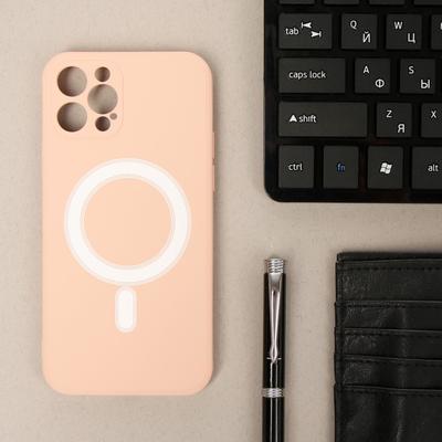 Чехол Luazon для iPhone 12 Pro, поддержка MagSafe, силиконовый, розовый