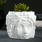Декоративный горшок «Лицо девушки», гипс, 350 мл, 12×10×12 см, белый - Фото 10