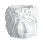 Декоративный горшок «Лицо девушки», гипс, 350 мл, 12×10×12 см, белый - Фото 1