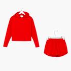 Костюм женский (толстовка и шорты) MIST, р. 44-46, красный 7053857