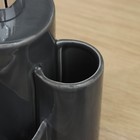 Дозатор для моющего средства Доляна «Милитари», 370 мл, с губкой и щёткой, цвет серый - Фото 6