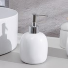 Набор аксессуаров для ванной комнаты SAVANNA Monro, 4 предмета (мыльница, дозатор для мыла 450 мл, стакан, баночка), цвет белый - фото 9261896