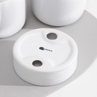 Набор аксессуаров для ванной комнаты SAVANNA Monro, 4 предмета (мыльница, дозатор для мыла 450 мл, стакан, баночка), цвет белый - фото 9261900