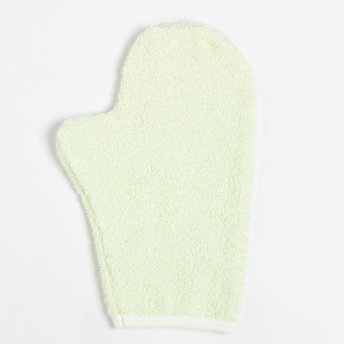 Набор для купания (уголок+рукавичка), зеленый, 340гр/м, махра - фото 1885185308