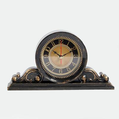 Часы настольные, интерьерные "Милица", бесшумные, 26 х 14 см, d-9.5 см, черные