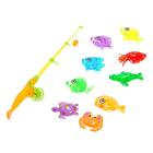 Рыбалка «Морские жители», 9 рыбок, 1 удочка, МИКС, в пакете - фото 24410181