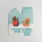 Коробка складная «Новогодние коты», 12 × 12 × 12 см - фото 22873756