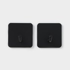 Крючки самоклеящиеся Stölz «Классика», 2 шт., квадрат, 4.4×4.4×3 см, чёрные - Фото 3