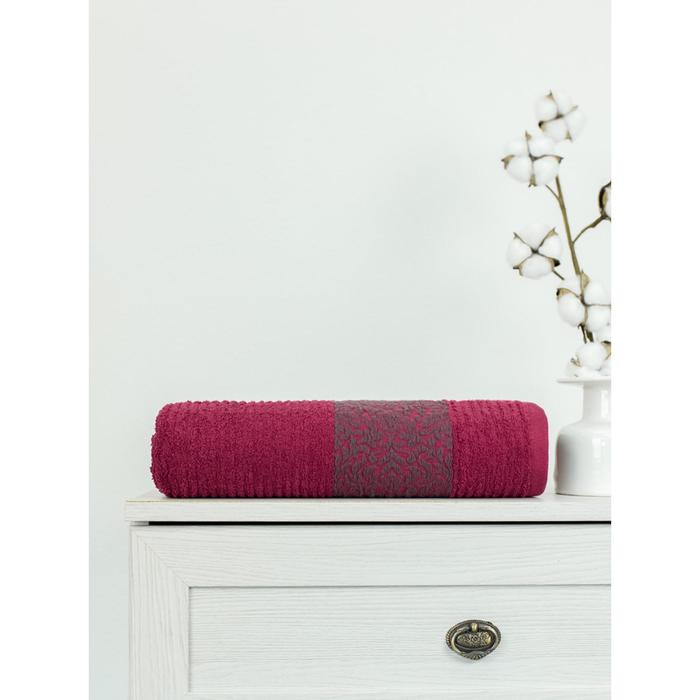 Полотенце махровое Cotton Barok, размер 70x130 см, цвет красный - Фото 1