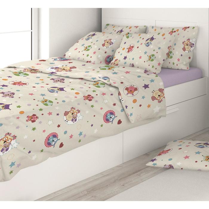 КПБ детское Eco cotton combo Gufo 1,5 сп., размер 120x200x20 см, 145x215 см, 50x70 см -1 шт   710065