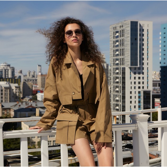 Жакет женский MINAKU: Casual Collection цвет бежевый, р-р 42 50216