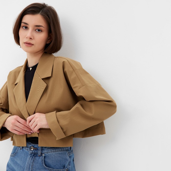 Жакет женский MINAKU: Casual Collection цвет бежевый, р-р 44 50217