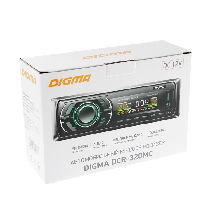 Автомагнитола Digma DCR-320MC 1DIN, 4 х 45 Вт, USB, SD/MMC, AUX - фото 51520440