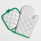 Кухонный набор Доляна «Цветы», прихватка 17*17 см, рукавица 26*16 см,100% п/э - Фото 3