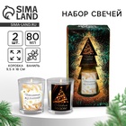 Набор свечей ароматических «Новогоднего исполнения желаний», ваниль, 9.4×17.8×5.4 см - Фото 1