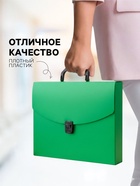 Папка-портфель А4 Calligrata, 1 отделение, 700 мкм, до 300 листов, зелёная - Фото 2