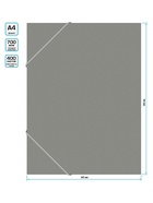 Папка-короб на резинке А4, 700 мкм, корешок 40 мм, Calligrata, пластик, серая, до 300 листов - Фото 2