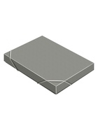 Папка-короб на резинке А4, 700 мкм, корешок 40 мм, Calligrata, пластик, серая, до 300 листов - Фото 4